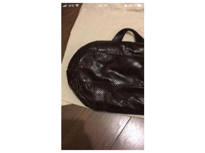 Gerard Darel Python Handbag Dark Brown - view 8
