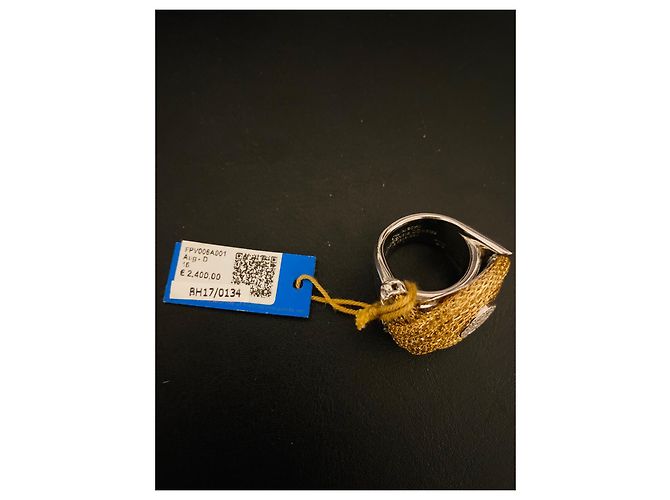 Autre Marque Anello Franco Pianegonda in oro argento e diamanti Gold hardware - vista 2