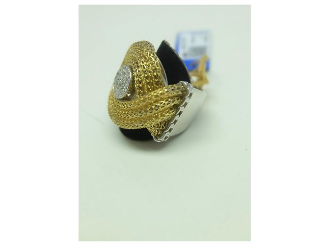 Autre Marque Anello Franco Pianegonda in oro argento e diamanti Gold hardware - vista 3