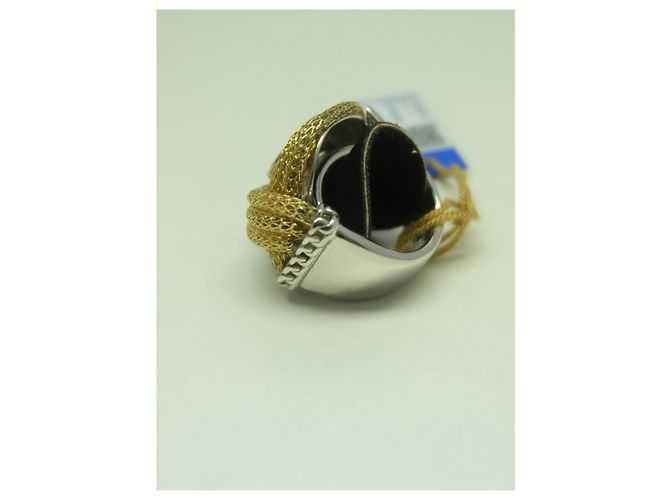 Autre Marque Anello Franco Pianegonda in oro argento e diamanti Gold hardware - vista 6
