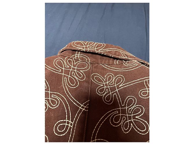 Fendissime Jacke aus Baumwolle Braun im Jeans-Stil mit Webmuster - Ansicht 7