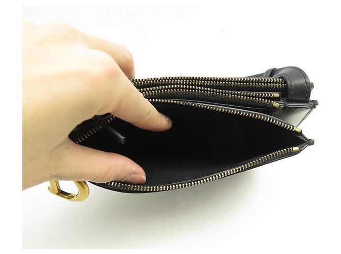 NEU CHRISTIAN DIOR SADDLE TRIO HANDTASCHE AUS SCHWARZEM LEDER SCHWARZE HANDTASCHE NEU - Ansicht 7