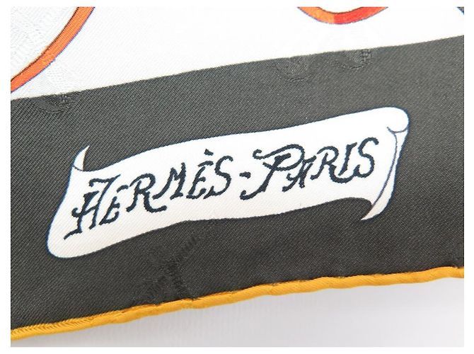 Hermès NUOVA HERMES SCIARPA CARNEVALE CARNEVALE DI VENEZIA 90 SCIARPA IN SETA CON SPILLE Bianco - vista 4