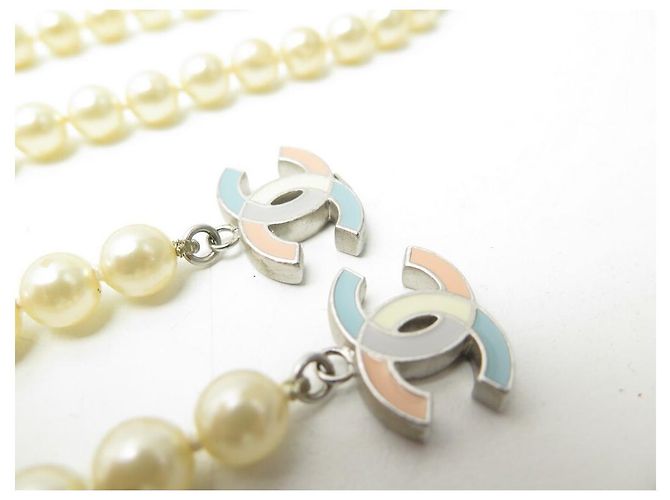 COLLAR CHANEL CINTURÓN PERLAS LOGO CC CREMA 138 CINTURÓN COLLAR COLLAR CM Crudo - vista 3