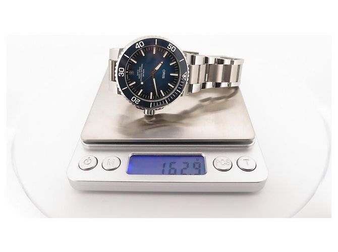 NOVO RELÓGIO ORIS AQUIS DATE CALIBER 400 RELÓGIO DE AÇO AUTOMÁTICO COMPLETO Prata - vista 7