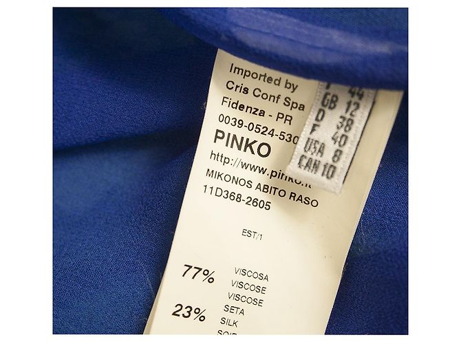 Pinko Türkisblau Drapierte Devore-Seide mit langen Ärmeln Minikleidgröße 44 Grün - Ansicht 6