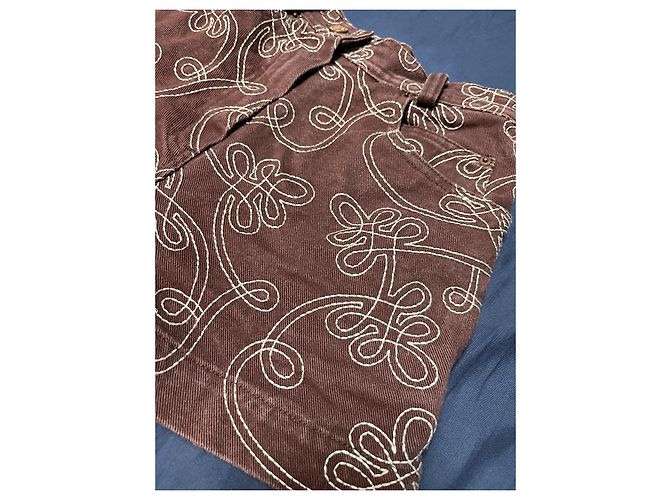 Shorts Fendissime de algodão marrom estilo jeans - vista 8