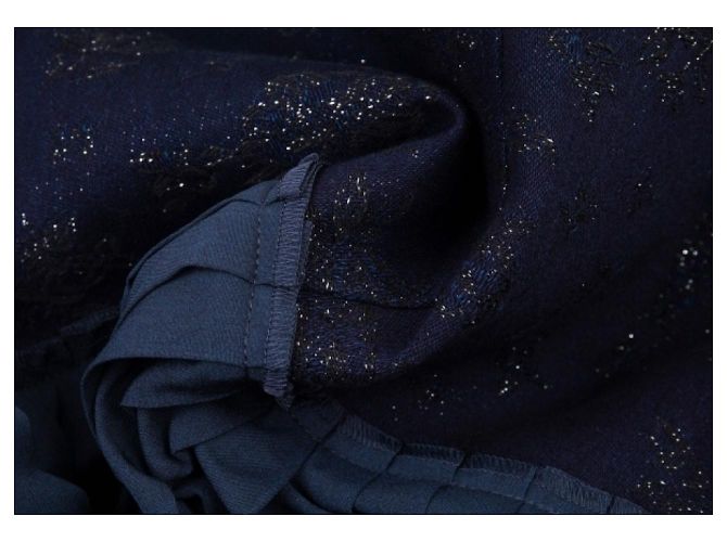 *[Comme des Garçons] tricot COMME des GARCONS Abrigo plisado de jacquard brillante intercambiable Azul marino - vista 15