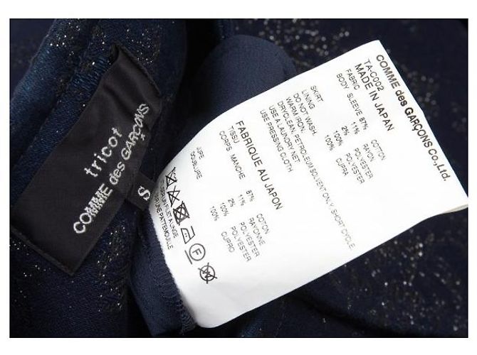 *[Comme des Garçons] tricot COMME des GARCONS Abrigo plisado de jacquard brillante intercambiable Azul marino - vista 16