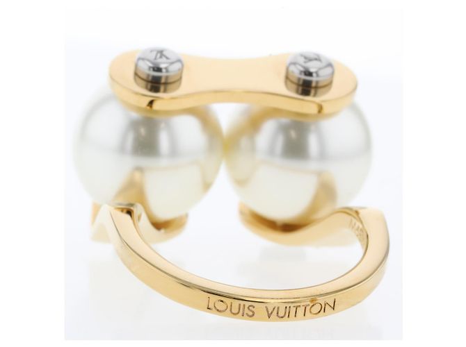 Louis Vuitton Anel de Pérola Speedy M68070 Dourado - vista 4