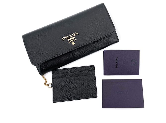 Prada Black Saffiano Wallet Large - view 2