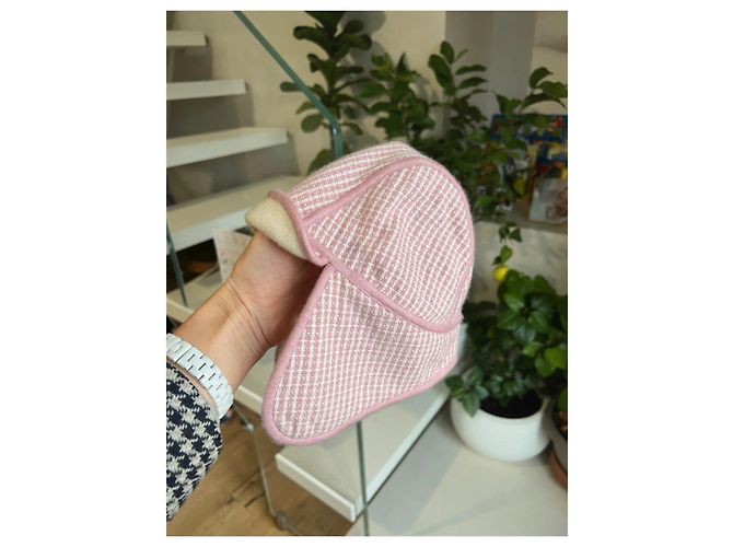 Hermès Chapéu de Caxemira/Algodão para Bebê Rosa - vista 5