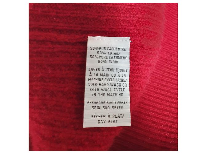 Suéter Eric Bompard Vermelho de Cashmere e Lã - vista 6
