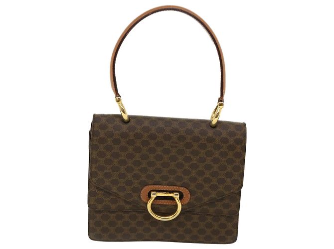 Céline CELINE Macadam Canvas Handtasche PVC Leder Braun Auth am3590 - Ansicht 13