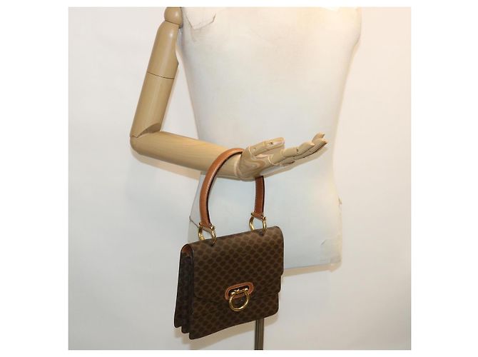 Céline CELINE Macadam Canvas Handtasche PVC Leder Braun Auth am3590 - Ansicht 29