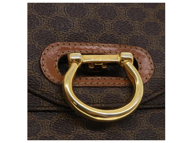 Céline CELINE Macadam Canvas Handtasche PVC Leder Braun Auth am3590 - Ansicht 9