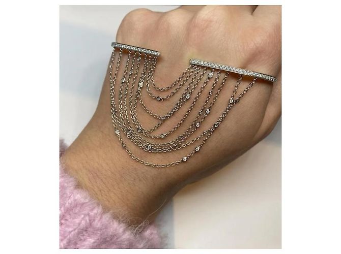 Autre Marque Bracciale da palmo Gaydamak in oro bianco e diamanti Argento - vista 3
