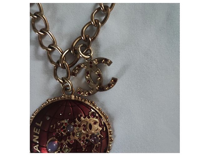 Chanel Halskette Lang Ebony Keramik Medaillon Goldfarben Ebenholz - Ansicht 4