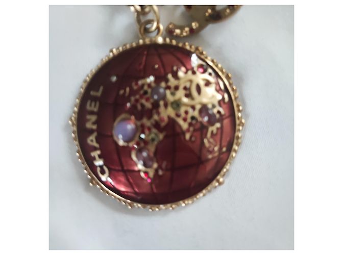 Chanel Halskette Lang Ebony Keramik Medaillon Goldfarben Ebenholz - Ansicht 5