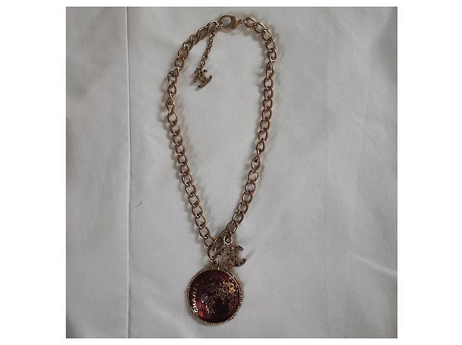 Chanel Halskette Lang Ebony Keramik Medaillon Goldfarben Ebenholz - Ansicht 6
