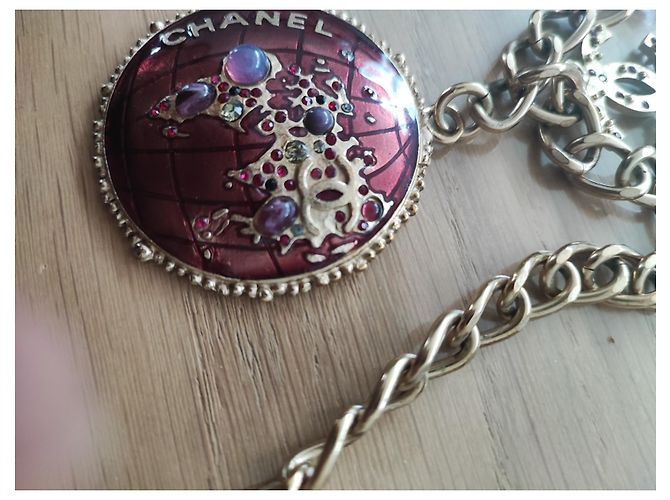 Chanel Halskette Lang Ebony Keramik Medaillon Goldfarben Ebenholz - Ansicht 9