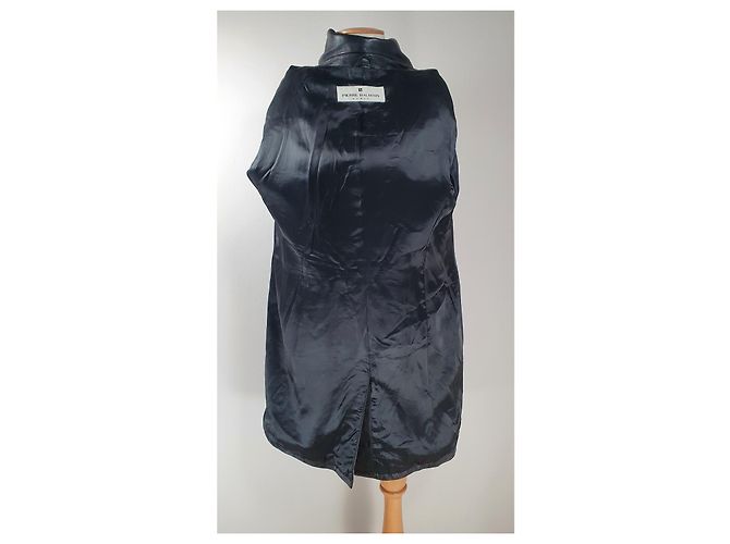 Abrigo de cuero negro Pierre Balmain - vista 7