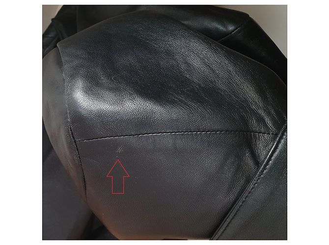 Abrigo de cuero negro Pierre Balmain - vista 9