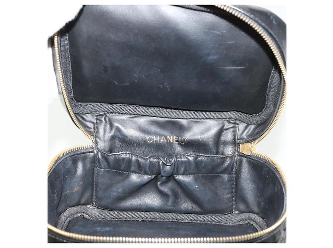 CHANEL Vanity Cosmetic Pouch patent Black CC Auth 34355 Nero - vista 10