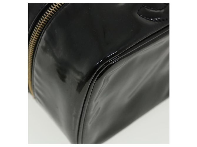 CHANEL Vanity Cosmetic Pouch patent Black CC Auth 34355 Nero - vista 14