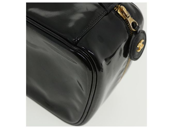 CHANEL Vanity Cosmetic Pouch patent Black CC Auth 34355 Nero - vista 15