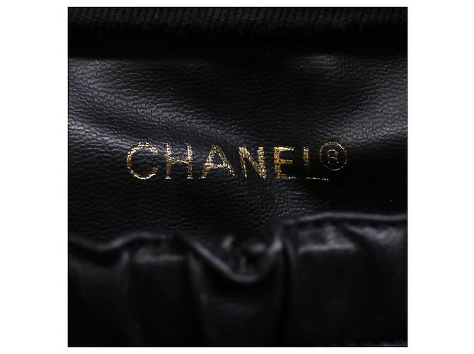 CHANEL Vanity Cosmetic Pouch patent Black CC Auth 34355 Nero - vista 17