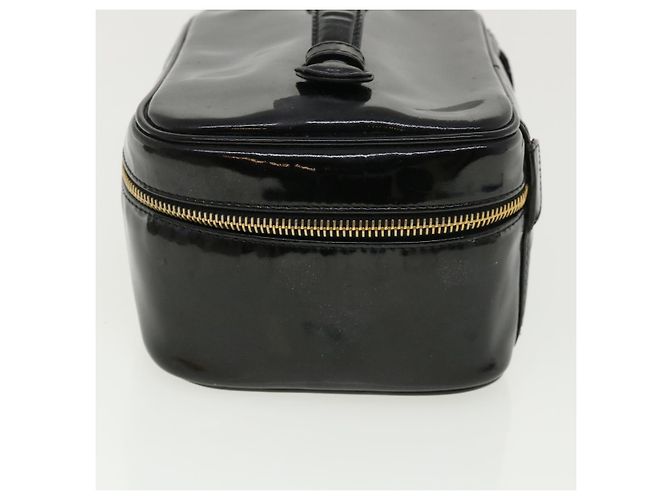 CHANEL Vanity Cosmetic Pouch patent Black CC Auth 34355 Nero - vista 3