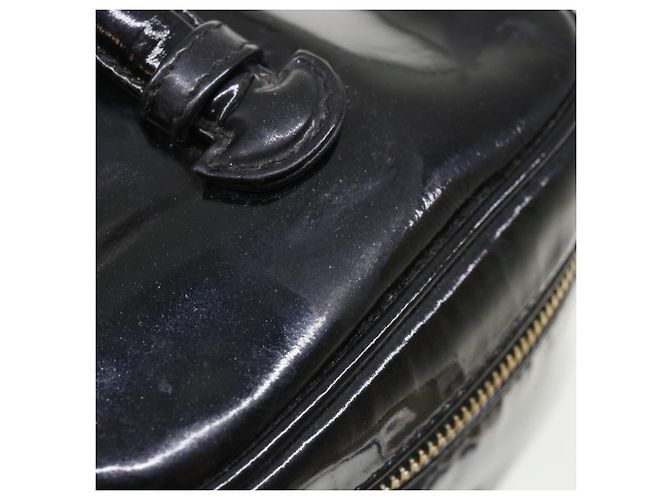 CHANEL Vanity Cosmetic Pouch patent Black CC Auth 34355 Nero - vista 6