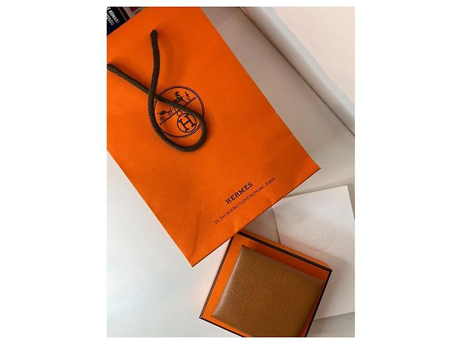 Hermès CARTERA BASTIA (Veau Epsom) Caramelo - vista 2