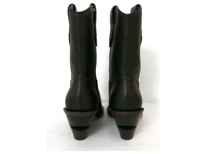 Botas vaqueras de cuero negro Fendi - vista 3