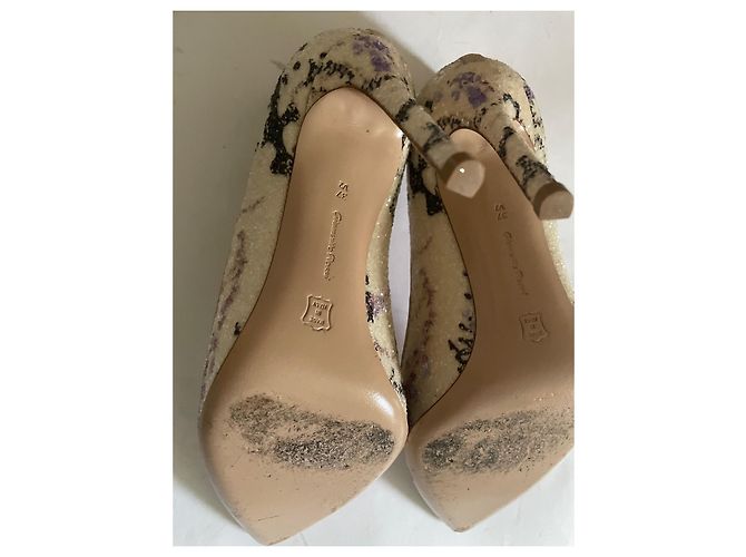 Décolleté Gianvito Rossi Mary Katrantzou Pelle e Tessuto 37.5 Multicolore - vista 13