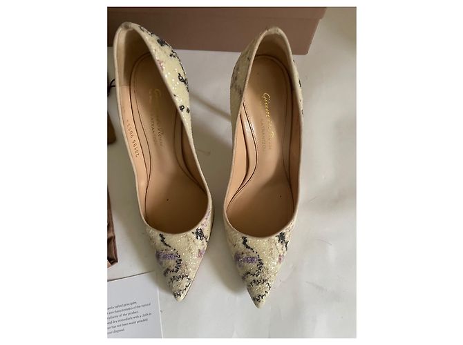Décolleté Gianvito Rossi Mary Katrantzou Pelle e Tessuto 37.5 Multicolore - vista 7