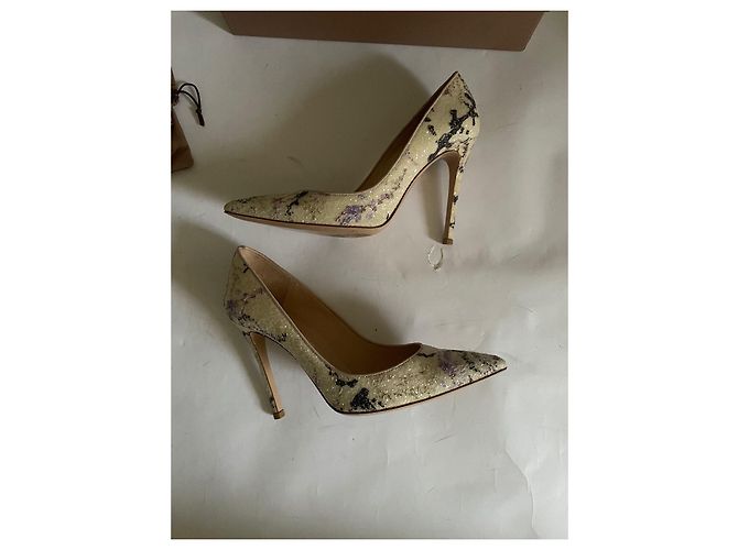 Décolleté Gianvito Rossi Mary Katrantzou Pelle e Tessuto 37.5 Multicolore - vista 8