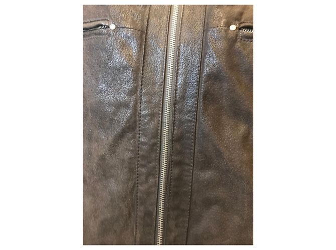 Autre Marque Lederjacke in Schokoladenbraun Dunkelbraun - Ansicht 3