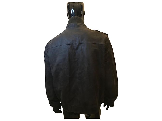 Autre Marque Lederjacke in Schokoladenbraun Dunkelbraun - Ansicht 4