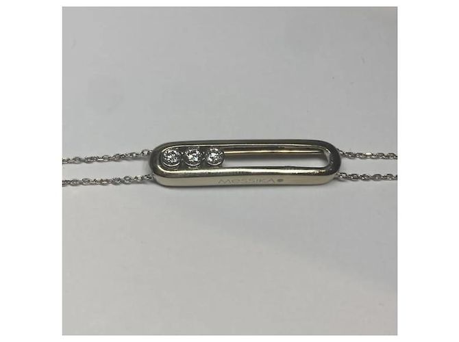 Bracciale Messika Classic Move in Oro Bianco e Diamanti Silver hardware - vista 3