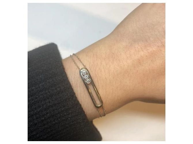 Bracciale Messika Classic Move in Oro Bianco e Diamanti Silver hardware - vista 6