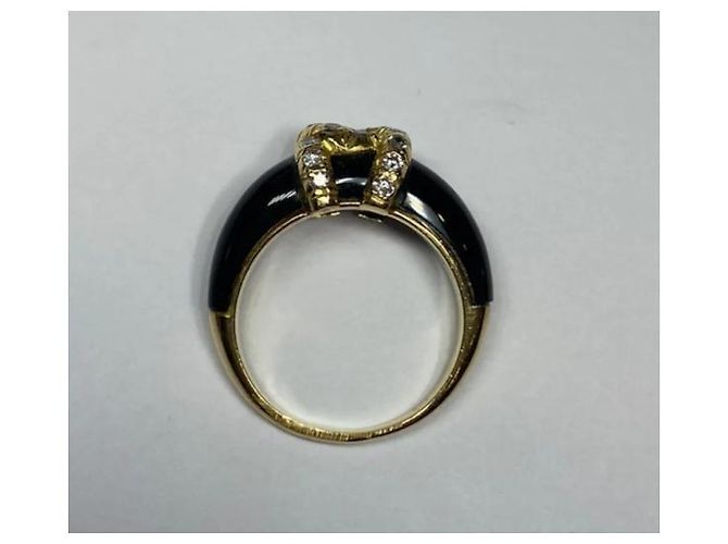 Cartier Ring Gelbgold Onyx und Diamanten Größe 52 Gold hardware - Ansicht 3