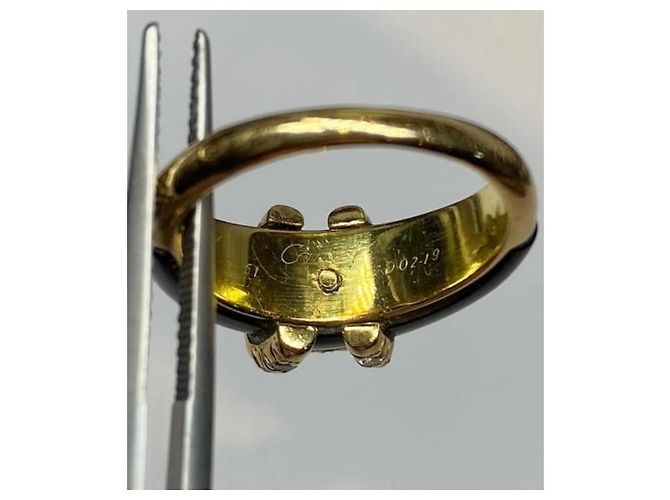 Cartier Ring Gelbgold Onyx und Diamanten Größe 52 Gold hardware - Ansicht 5