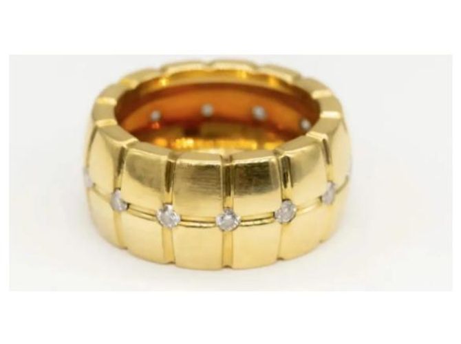 Anello De Beers in oro giallo 18K e diamanti Gold hardware - vista 2