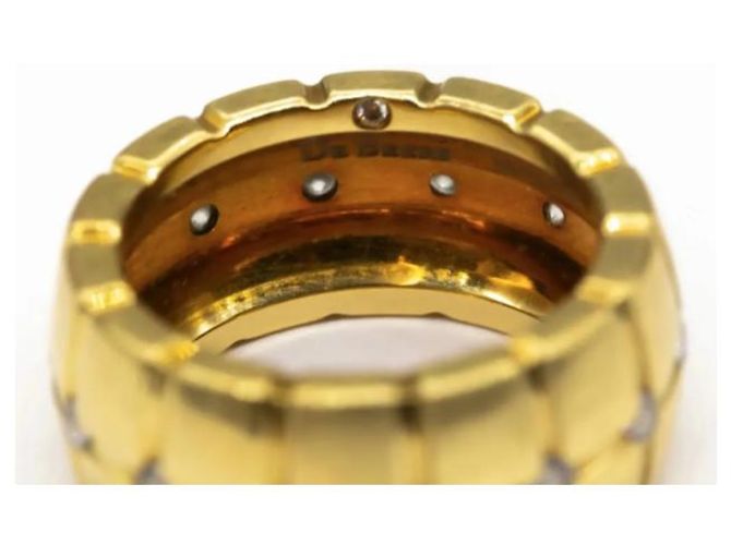 Anello De Beers in oro giallo 18K e diamanti Gold hardware - vista 3