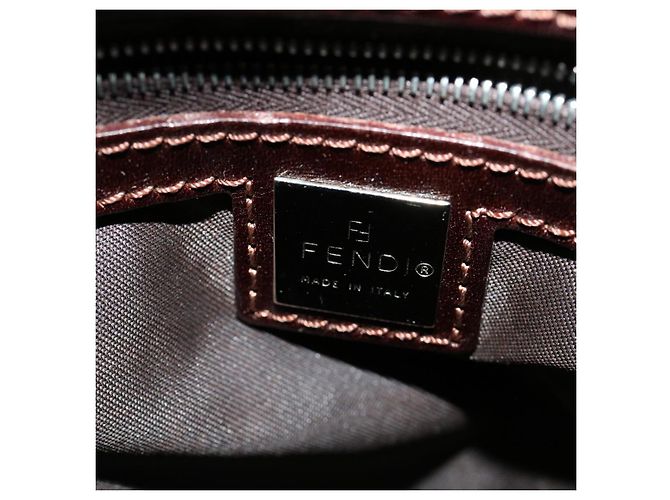 FENDI Zucca Borsa a tracolla in tela Cilindrico Marrone Nero Auth yk5779 - vista 17