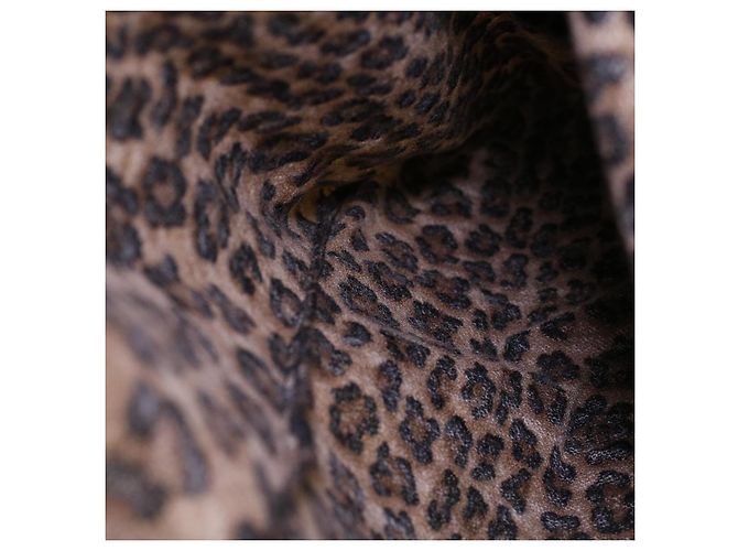 FENDI Leopard Langarmhemd Wolle Braun Auth am3595 - vista 5