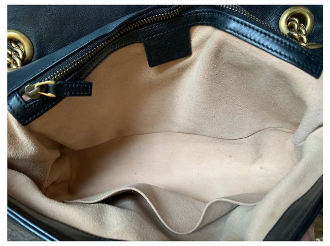 Borsa a mano Gucci GG Marmont in pelle nera Nero - vista 3