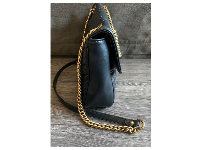 Borsa a mano Gucci GG Marmont in pelle nera Nero - vista 5